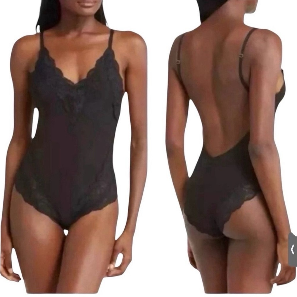 Free People We Are HAH Back Off Black‎ Lace Bodysuit Size Small NWT MSRP $148